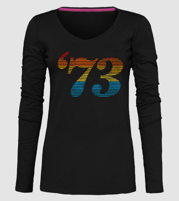 Retro Birthday 1973 model negru pe tricou