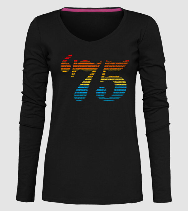Retro Birthday 1975 model negru pe tricou