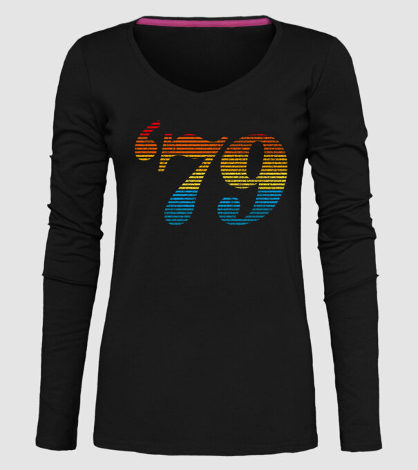 Retro Birthday 1979 model negru pe tricou