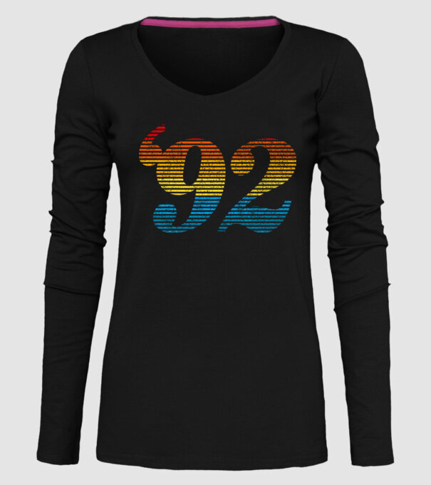 Retro Birthday 1992 model negru pe tricou