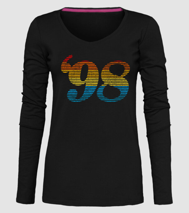 Retro Birthday 1998 model negru pe tricou
