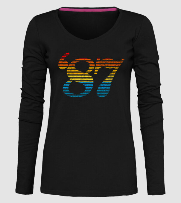 Retro Birthday 1987 model negru pe tricou