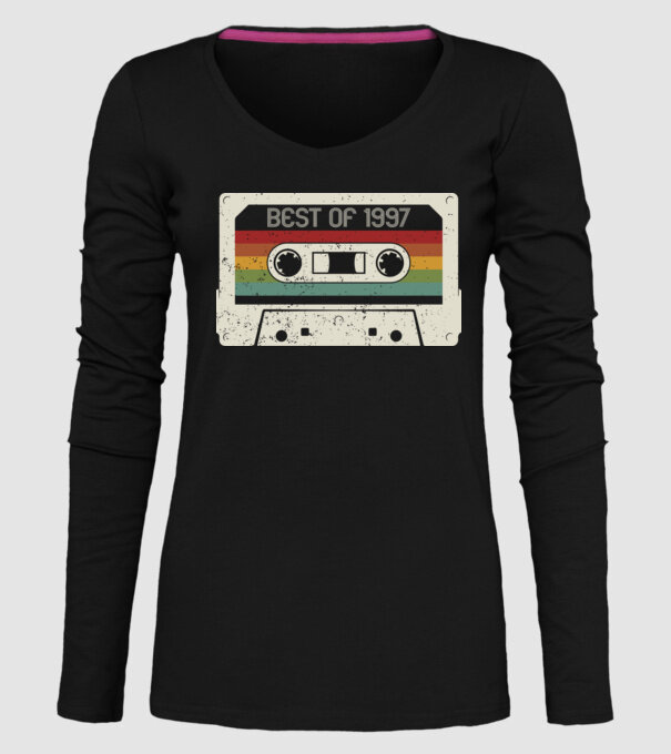 retro tape 1997 vintage model negru pe tricou
