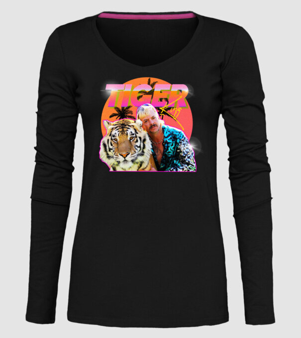 RETRO TIGER KING model negru pe tricou
