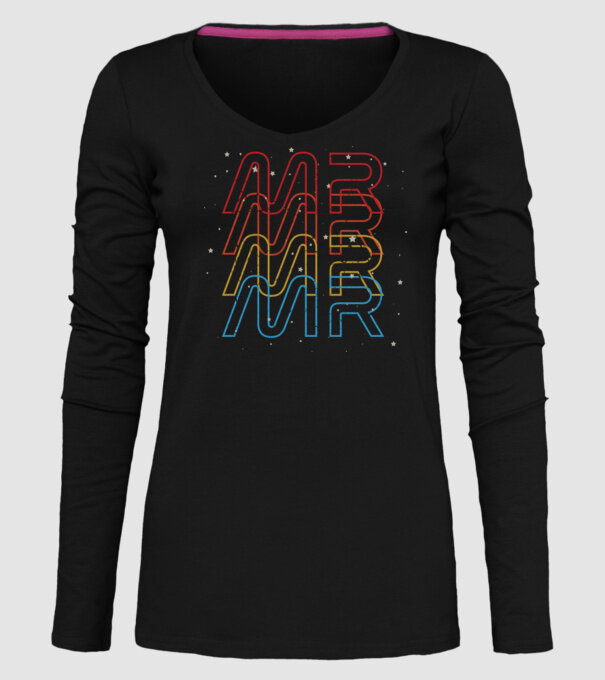 Retro vintage nasa couple mr model negru pe tricou