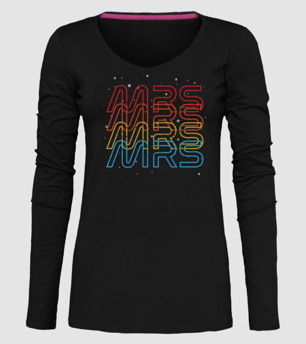 Retro vintage nasa couple mrs model negru pe tricou