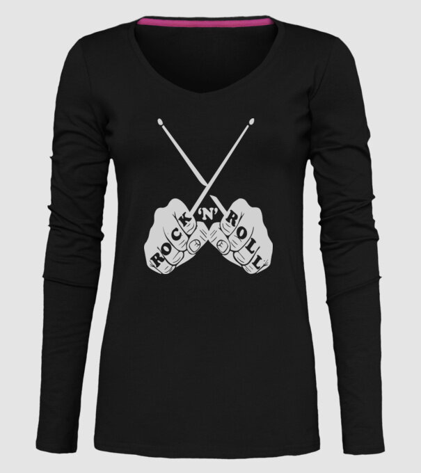 Rock-N-Roll model negru pe tricou