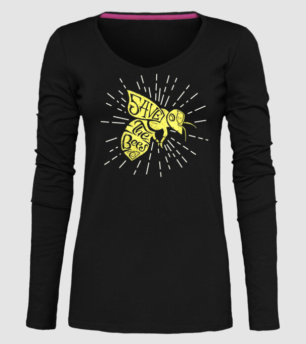 Save the bees model negru pe tricou