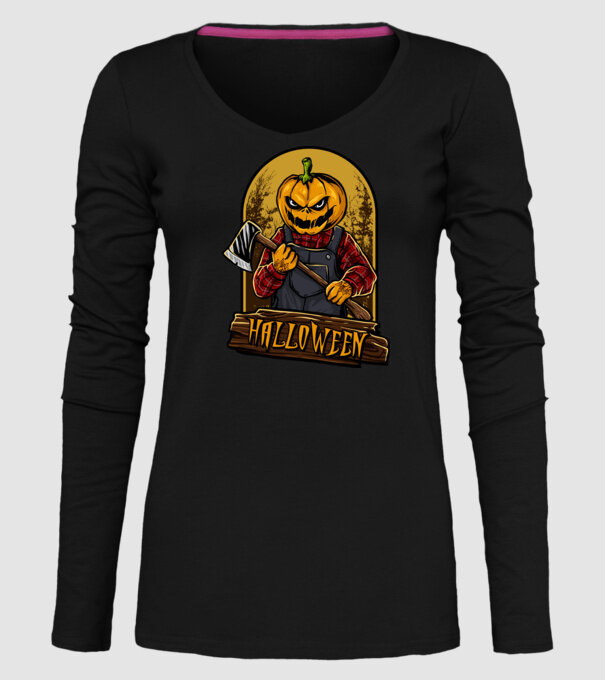 Scary halloween model negru pe tricou