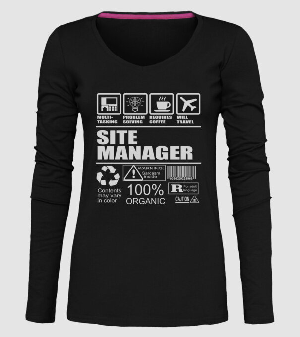 Site manager model negru pe tricou