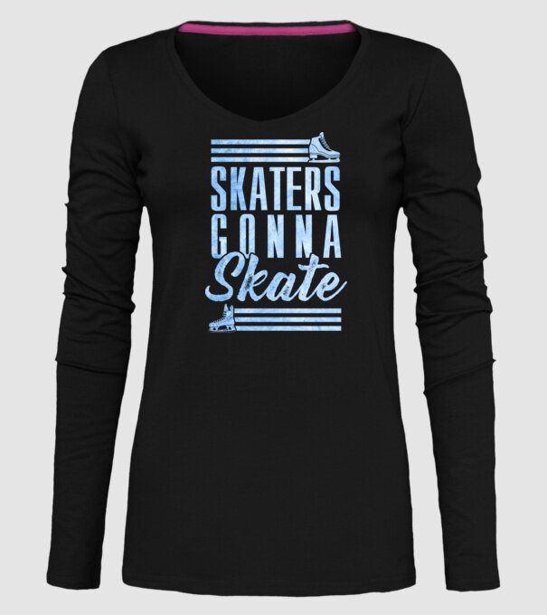 skaters gonna skate model negru pe tricou