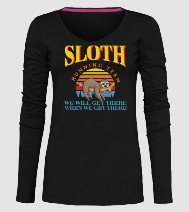 SLOTH running team model negru pe tricou