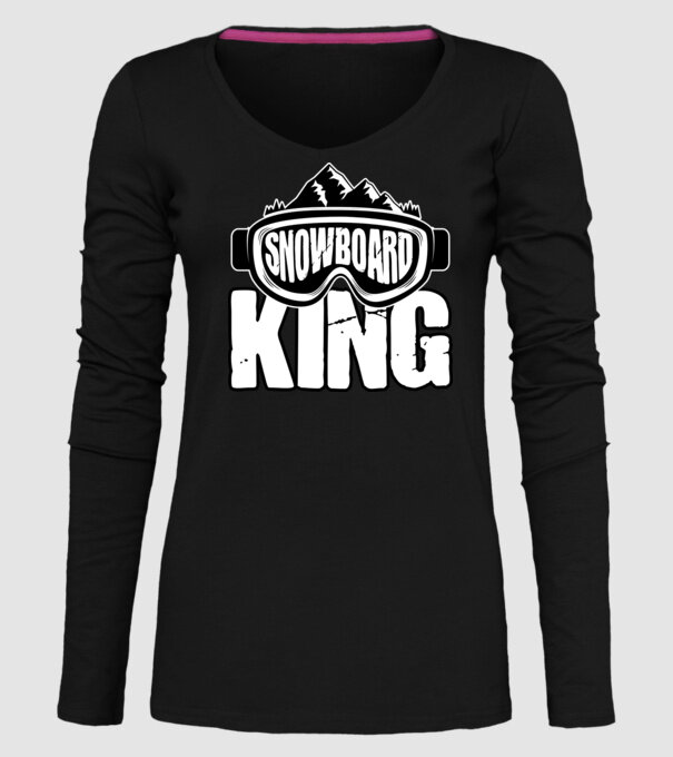 Snowboard king 01 model negru pe tricou