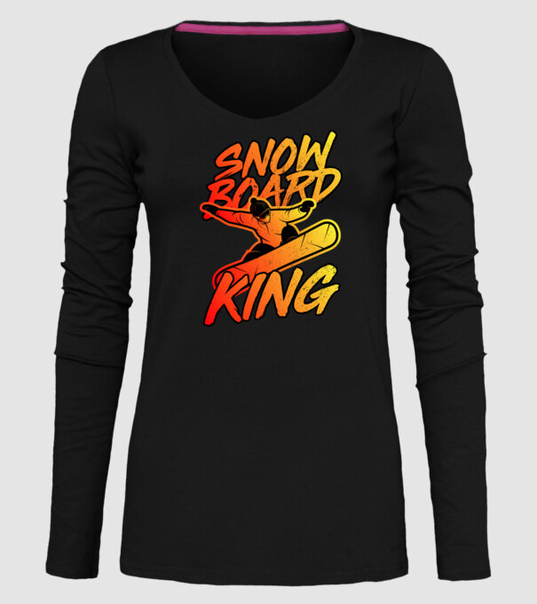 snowboard king model negru pe tricou