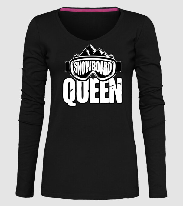 snowboard queen 01 model negru pe tricou