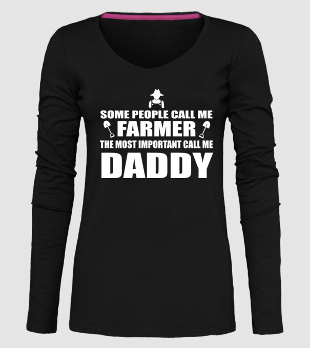 Some people call me farmer pentru Tata model negru pe tricou
