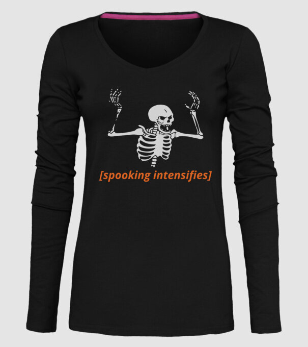 Spooking intensifies model negru pe tricou
