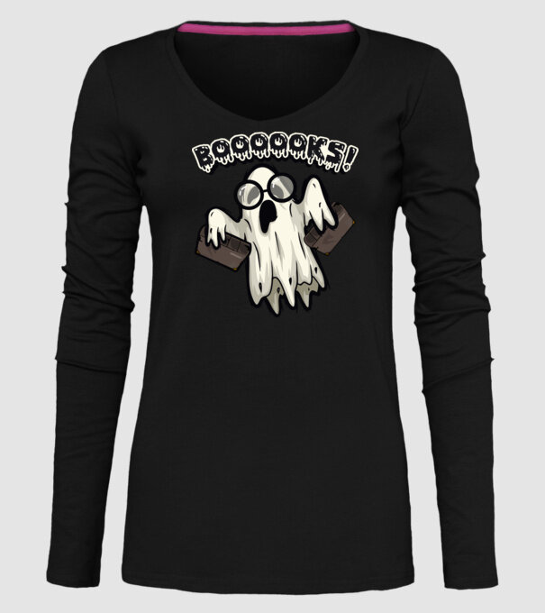 Spooky boookworm model negru pe tricou