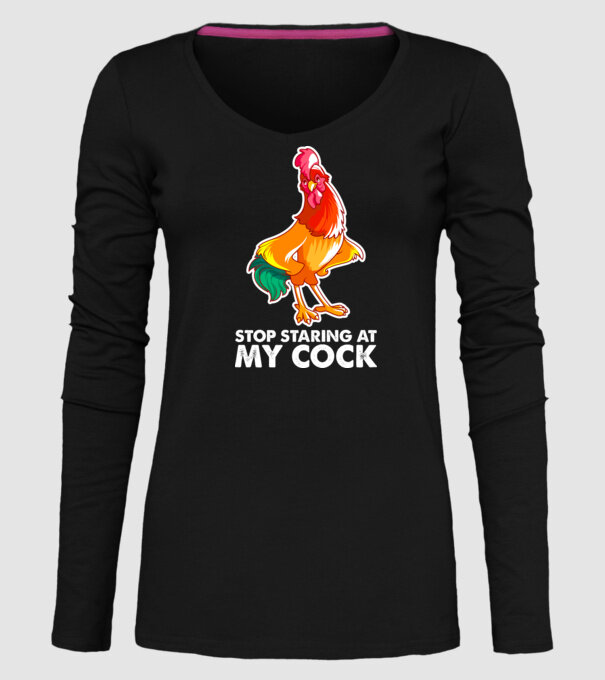 Stop staring at my cock model negru pe tricou