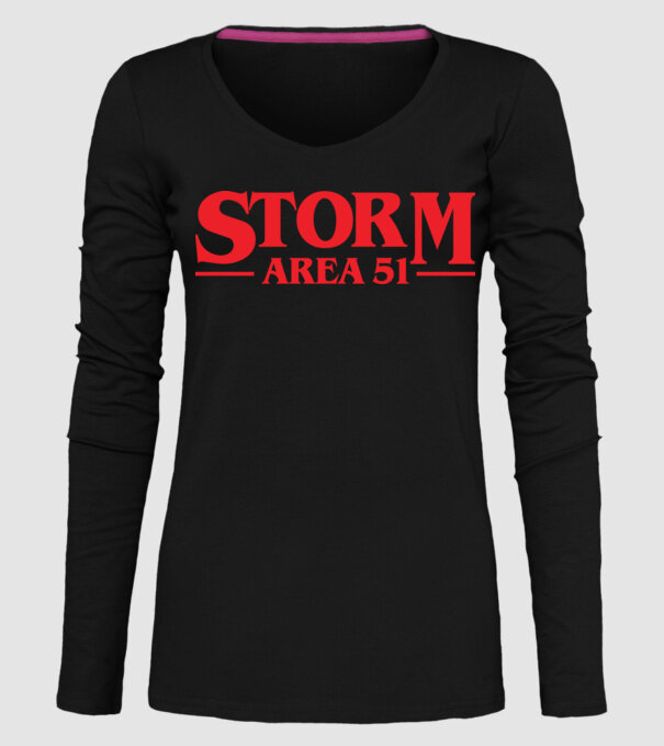 storm area 51 stranger model negru pe tricou