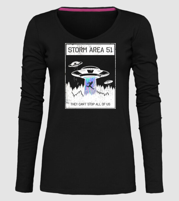 'Storm area 51 - They can''t stop all of us' model negru pe tricou