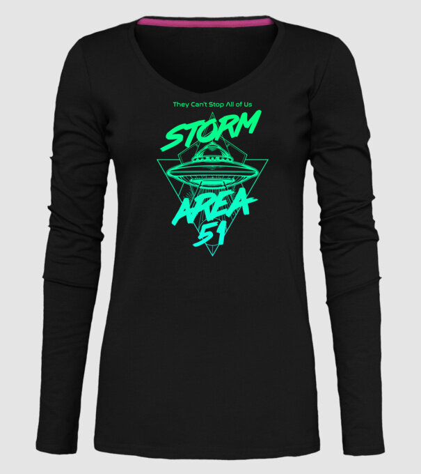 Storm area 51 ufo green model negru pe tricou