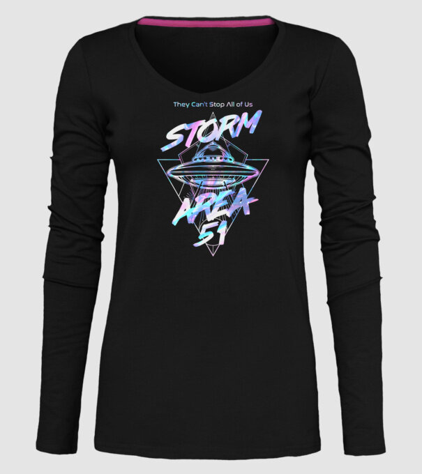 storm area 51 ufo holo model negru pe tricou