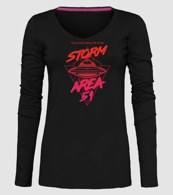 storm area 51 ufo orange model negru pe tricou