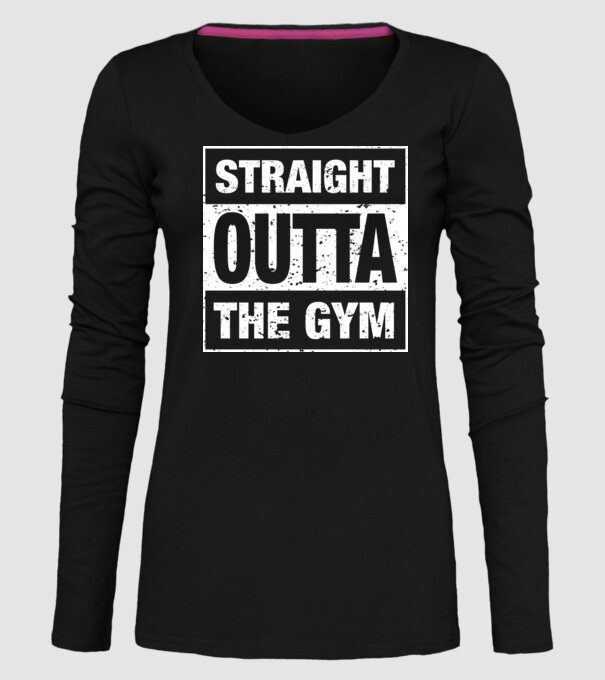 Straight outta gym model negru pe tricou