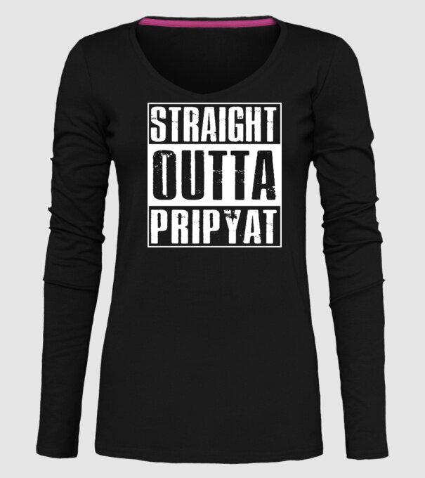 Straight outta pripyat model negru pe tricou