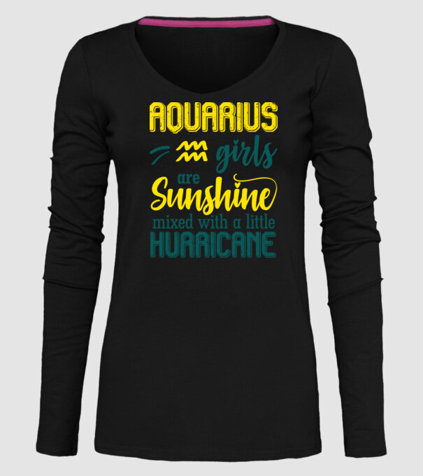 Sunshine with Hurricane AQUARIUS model negru pe tricou