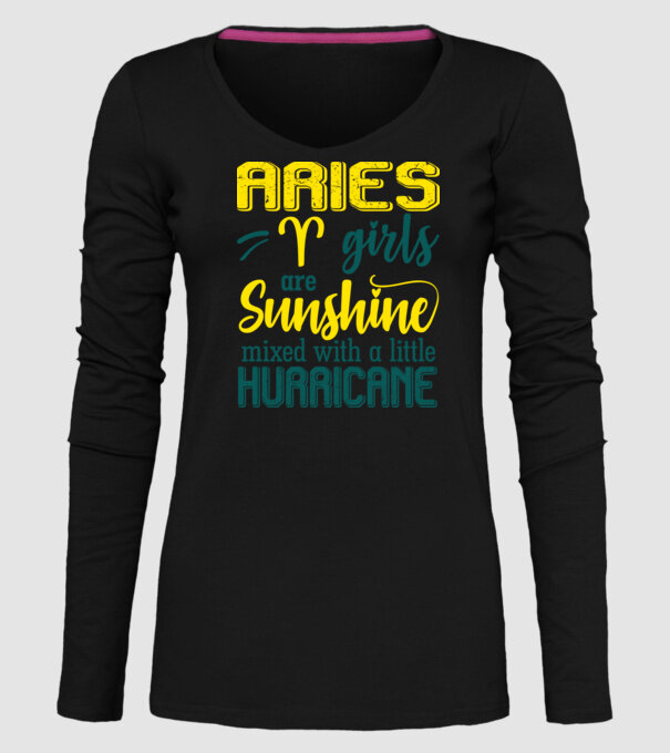 Sunshine with Hurricane ARIES model negru pe tricou