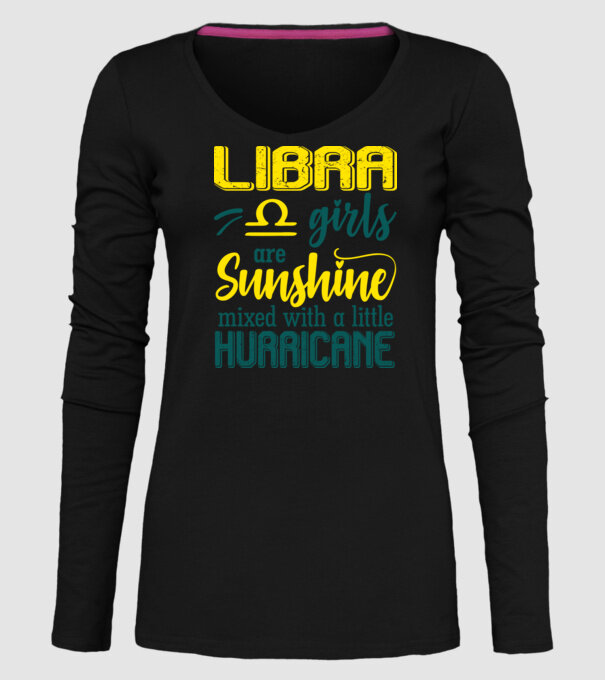 Sunshine with Hurricane LIBRA model negru pe tricou