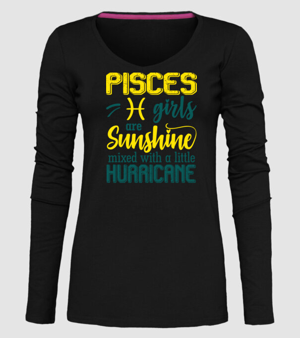 Sunshine with Hurricane PISCES model negru pe tricou