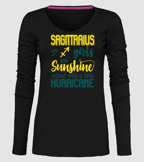 Sunshine with Hurricane SAGITTARIUS model negru pe tricou