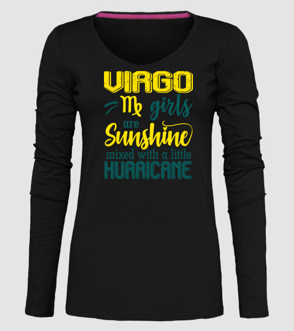 Sunshine with Hurricane VIRGO model negru pe tricou