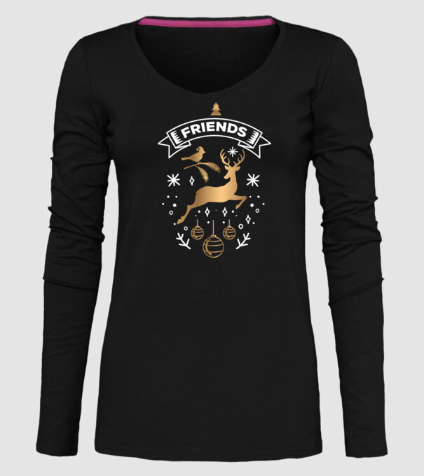 Best Friends Christmas 2 model negru pe tricou