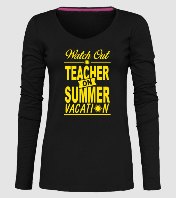 Profesor vacanță de vară ENG model negru pe tricou