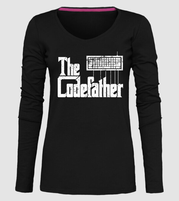 Tricou programator The Codefather model negru pe tricou