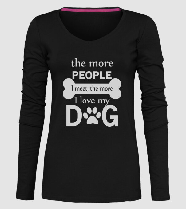 The more people i meet model negru pe tricou