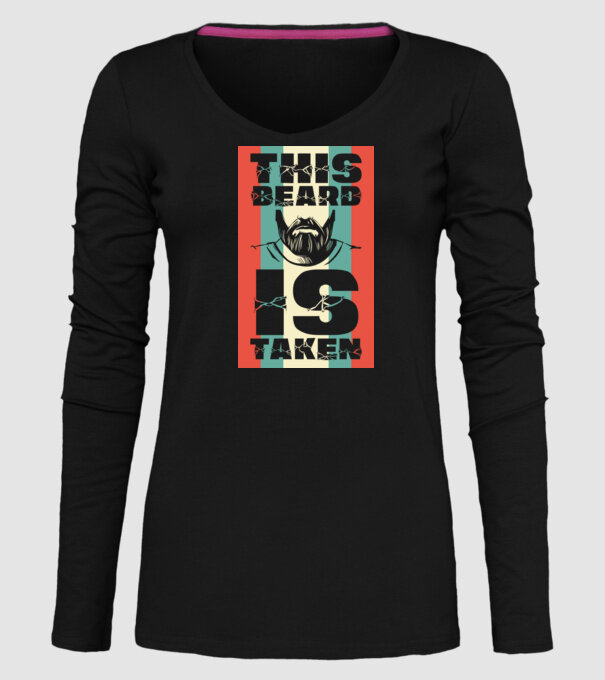 This beard is taken Retro model negru pe tricou