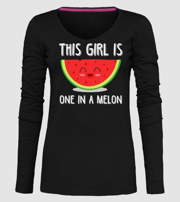 This girl is one in a melon white model negru pe tricou