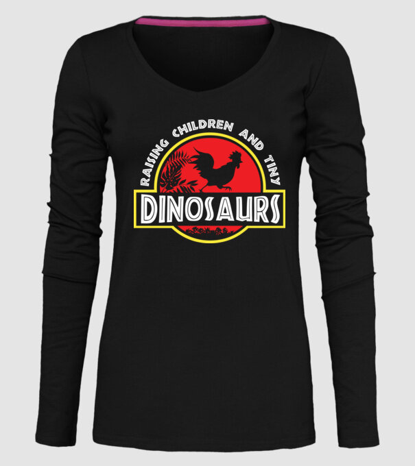 Tiny Dinosaurs model negru pe tricou