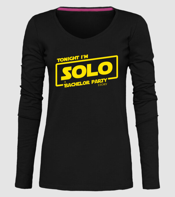 'Tonight I''m Solo' model negru pe tricou