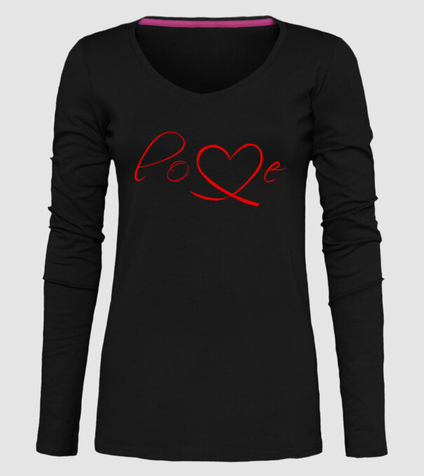 Love Valentines day model negru pe tricou