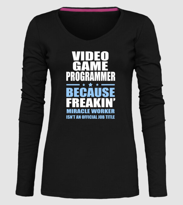 Video game Programmer model negru pe tricou
