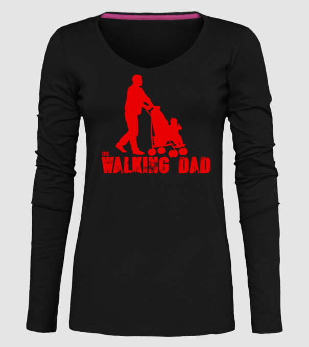 Walking dad model negru pe tricou