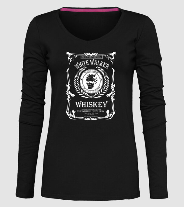Whiskey White Walker model negru pe tricou
