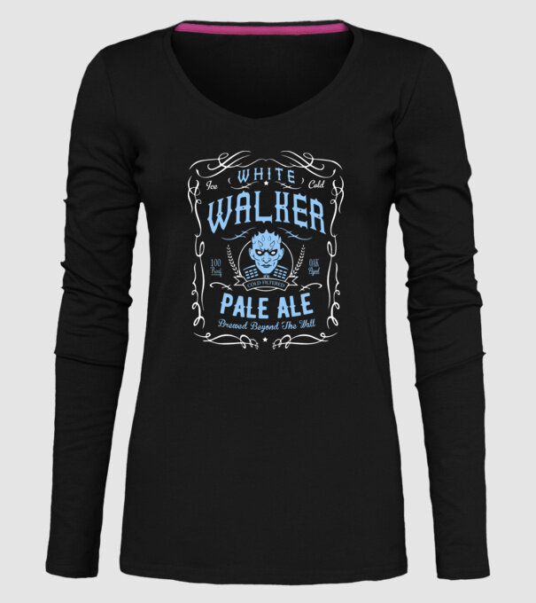 White Walker Pale Ale model negru pe tricou
