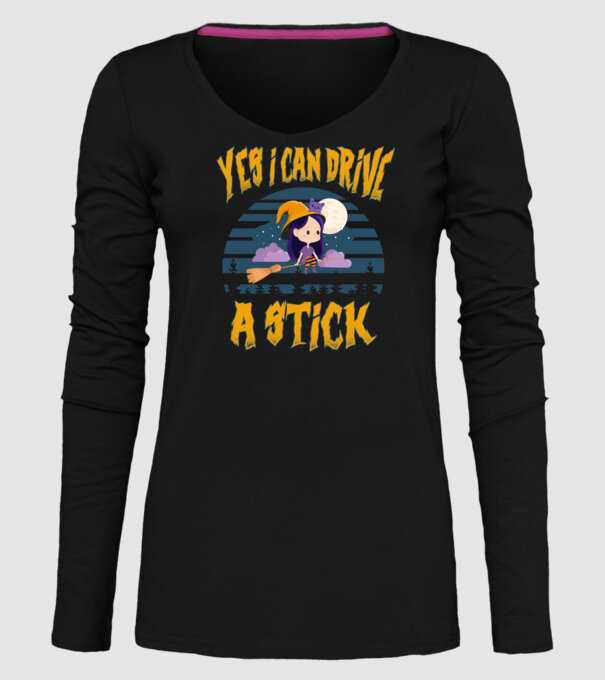 Yes, i can drive a stick model negru pe tricou